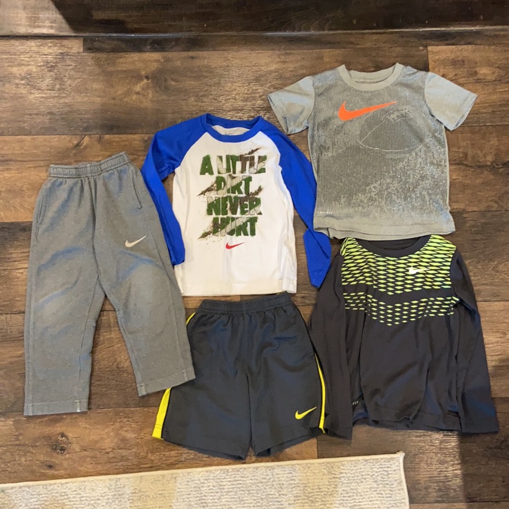 Nike bundle 4 shirts and shorts. 3T pants